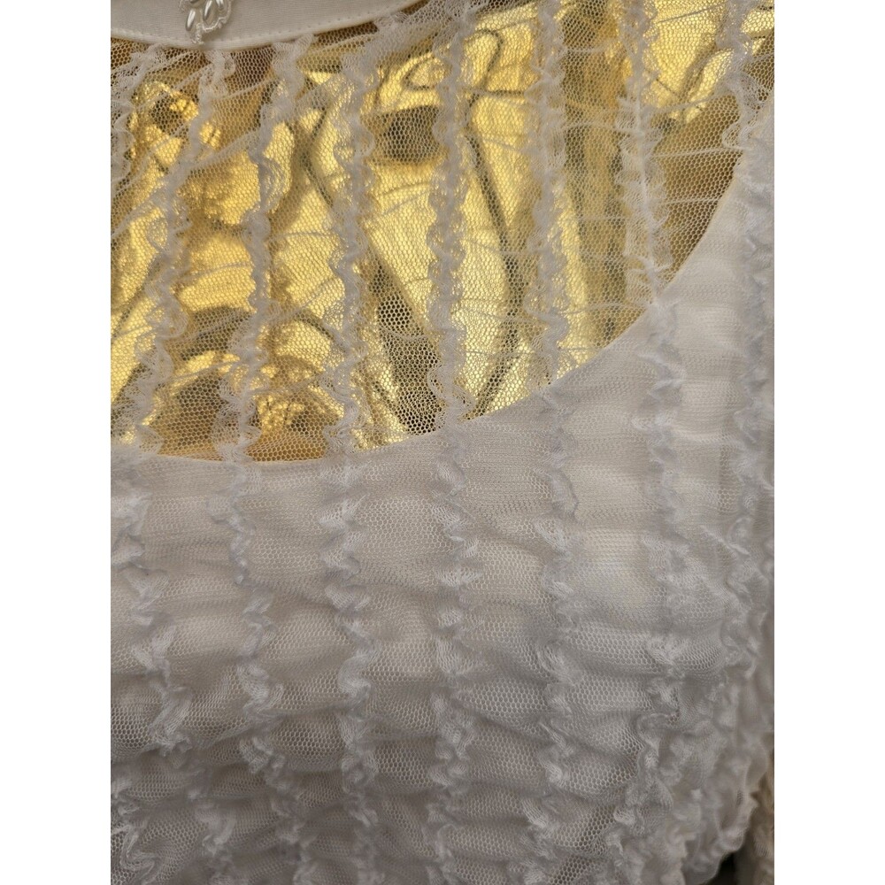 Vintage Recollections Lace Prairie Dress White Cottagecore Victorian L - Picture 12 of 15